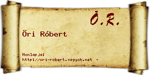 Őri Róbert névjegykártya
